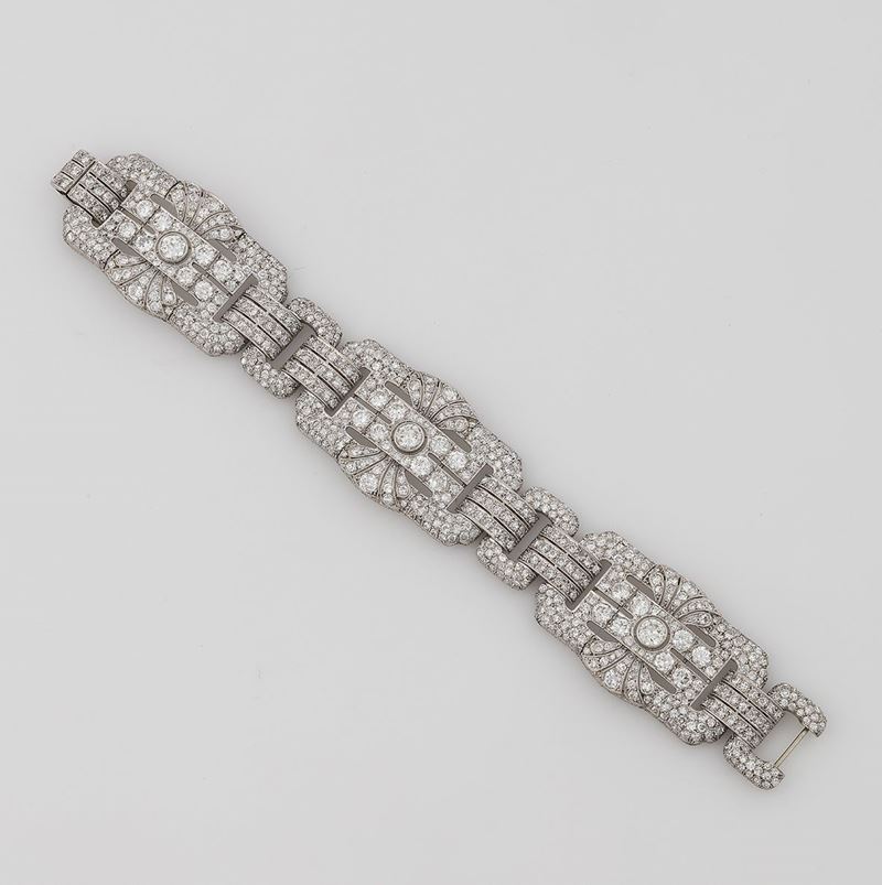 Bracciale con diamanti taglio circular e di vecchio taglio per ct 21,00 circa  - Auction Fine Jewels - II - Cambi Casa d'Aste