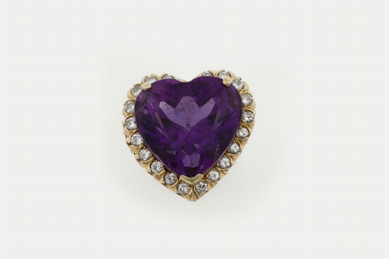 Amethyst and diamond cluster ring  - Auction Fine Jewels - Cambi Casa d'Aste