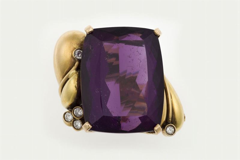 Amethyst and diamond ring  - Auction Fine Jewels - Cambi Casa d'Aste