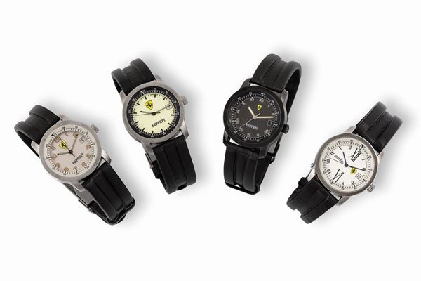 SET of 4 Ferrari wristwatches.