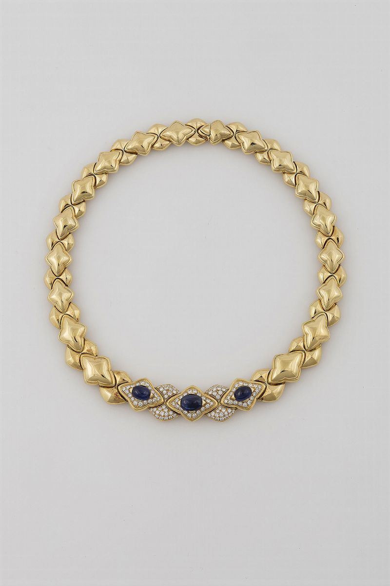 Sapphire, diamond and gold necklace  - Auction Fine Jewels - Cambi Casa d'Aste