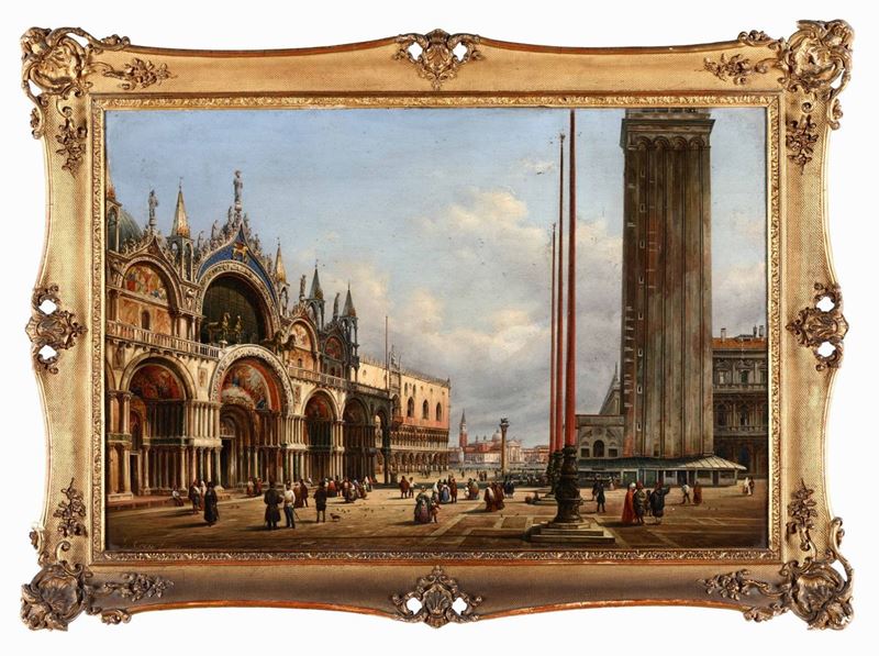 Giuseppe Coen (1812-1856) Veduta di Venezia, 1855  - Asta Dipinti del XIX e XX secolo - Cambi Casa d'Aste
