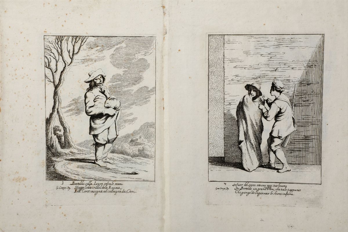 Crespi,giuseppe Mariaserie delle Venti Incisioni a Illustrare Bertoldo Bertoldino e Cacasenno, St...