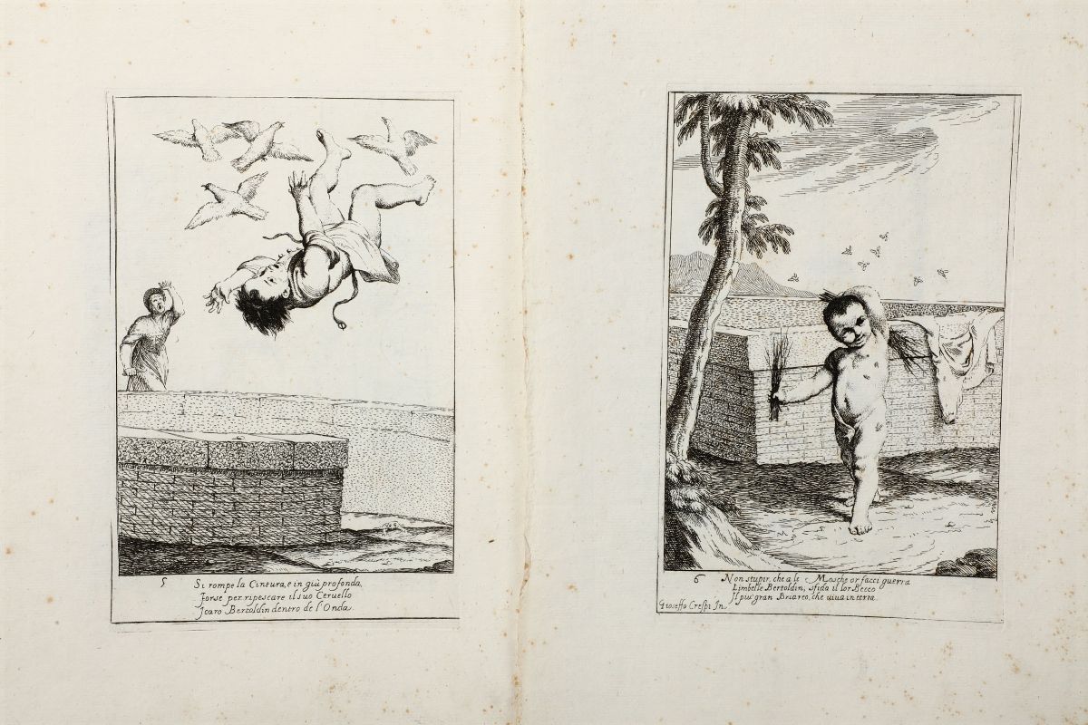 Crespi,giuseppe Mariaserie delle Venti Incisioni a Illustrare Bertoldo Bertoldino e Cacasenno, St...