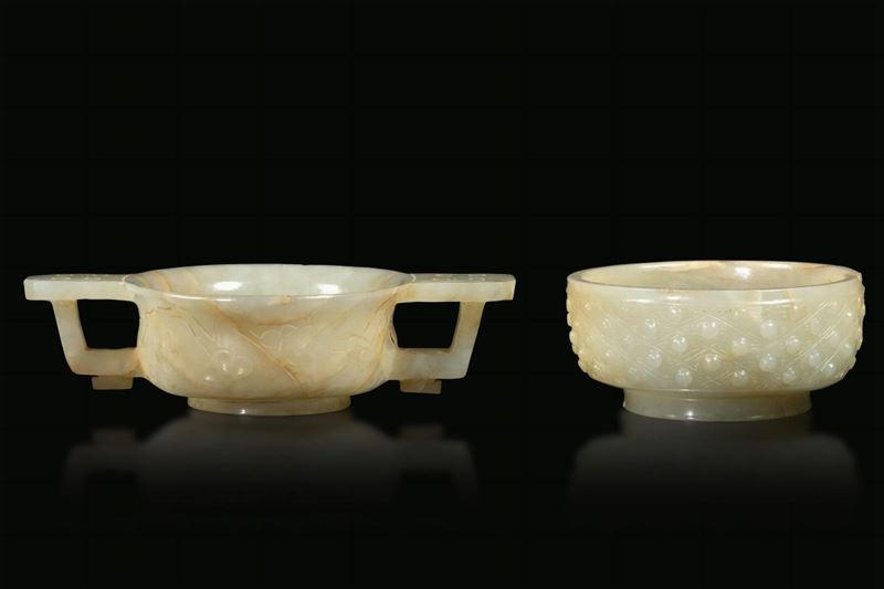 Two jade bowls, China, Qing D., Qianlong period  - Auction Fine Chinese Works of Art - Cambi Casa d'Aste