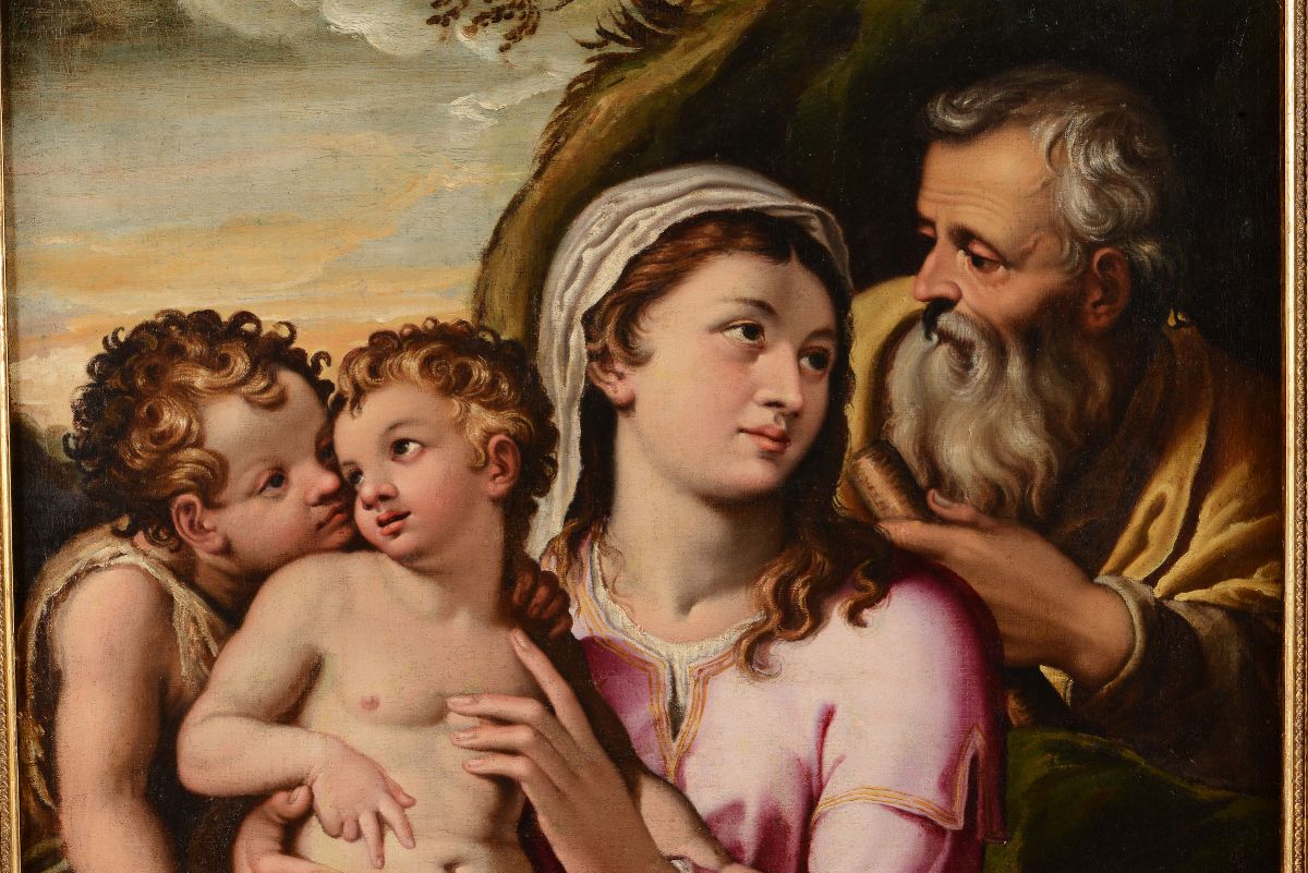 Girolamo Muziano (acquafredda 1532 – Roma 1592)sacra Famiglia con San Giovannino