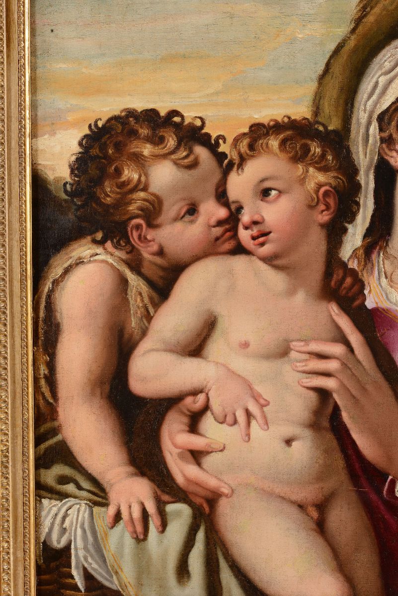 Girolamo Muziano (acquafredda 1532 – Roma 1592)sacra Famiglia con San Giovannino
