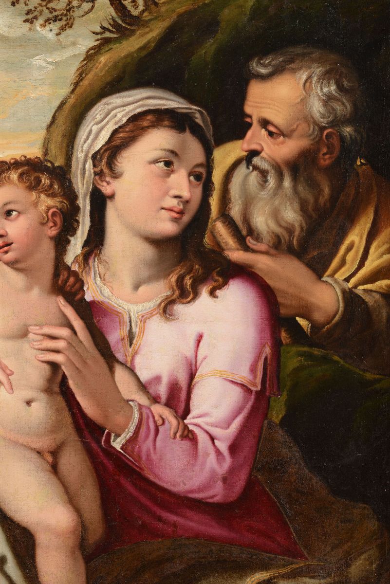 Girolamo Muziano (acquafredda 1532 – Roma 1592)sacra Famiglia con San Giovannino