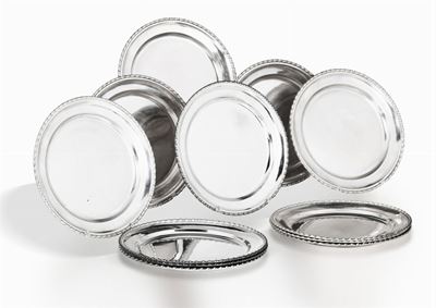 Dodici Piatti in Argento, Argenteria Veneta del XX Secolo, Argentiere Sandona