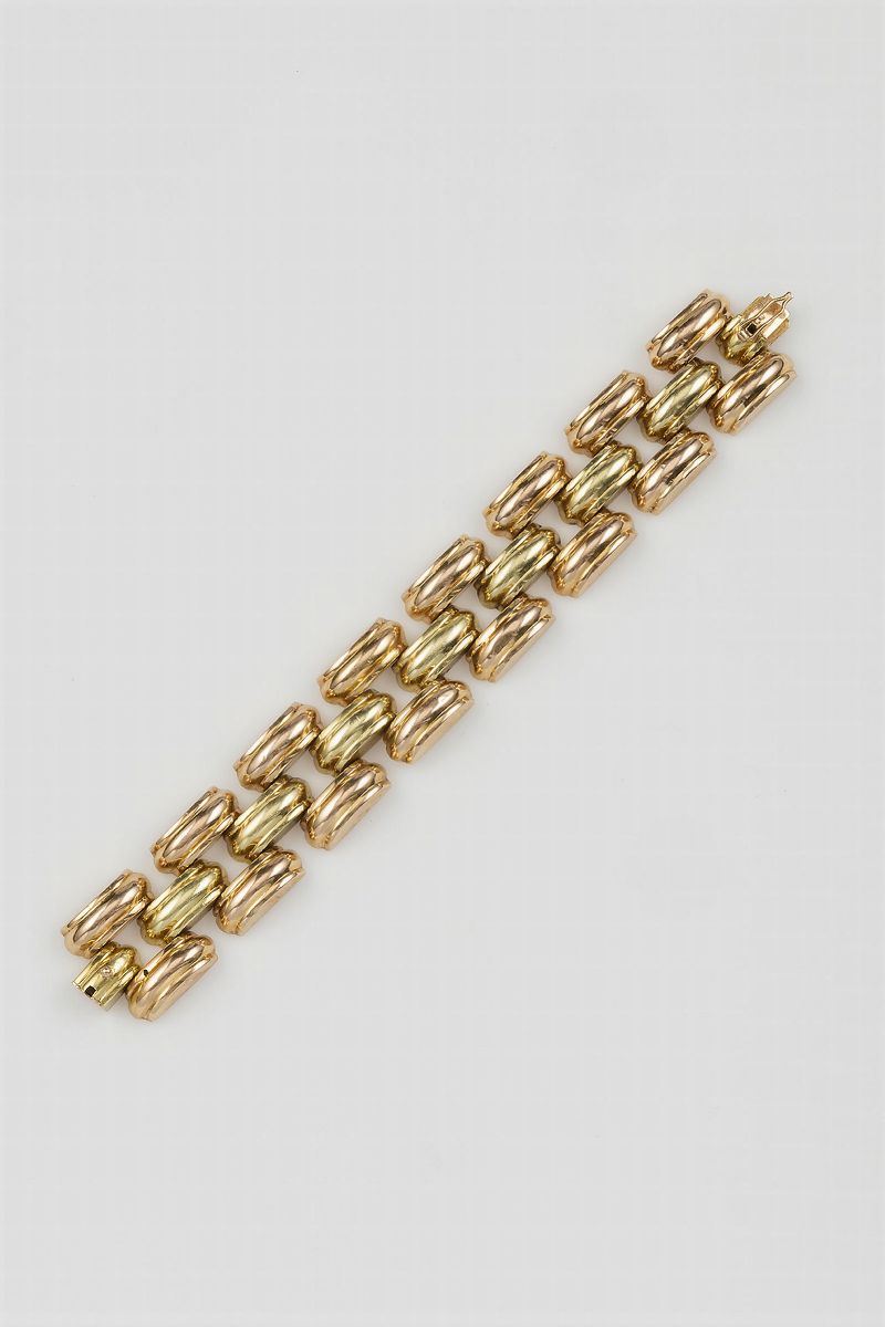 Two colour gold bracelet  - Auction Fine Jewels - Cambi Casa d'Aste