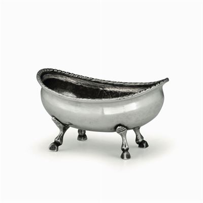 Zuccheriera in Argento Fuso, Sbalzato e Cesellato. Venezia Fine XVIII Secolo, Bolli di Titolo e d...