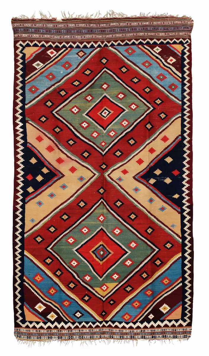 Kilim Quasqua'i, sud Persia fine XIX secolo  - Auction Antique Carpets - Cambi Casa d'Aste