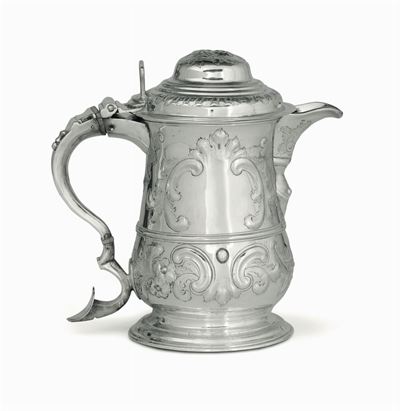 Tankard in Argento Fuso, Sbalzato e Traforato. Londra 1764, Argentiere William Shaw