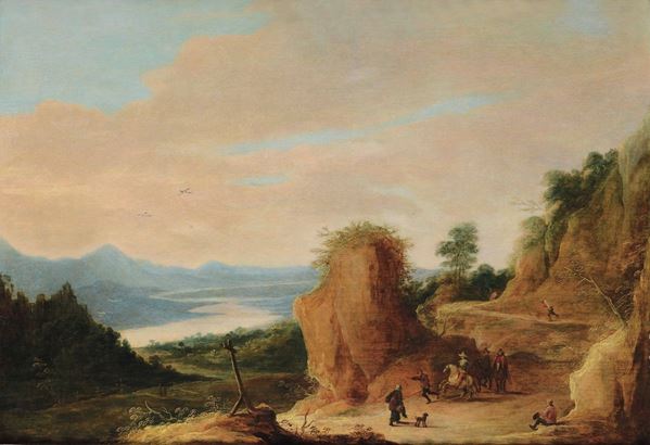 Joos de Momper (1564-1635) Paesaggio con viandanti