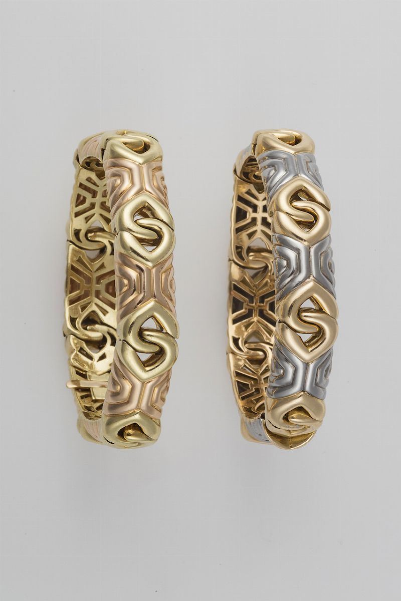 Two gold bracelets. Signed Bulgari  - Auction Fine Jewels - II - Cambi Casa d'Aste