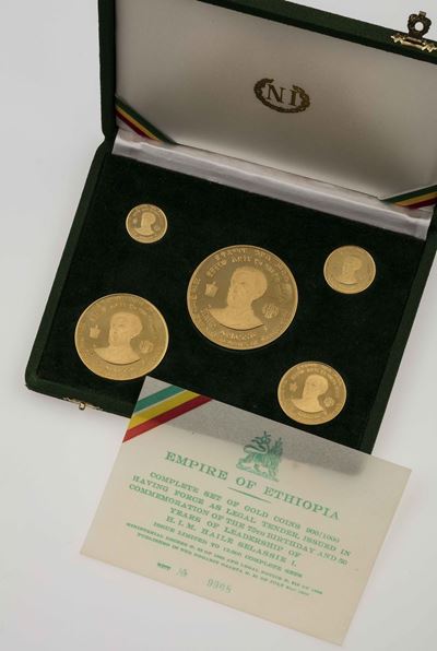 Set Composto da Cinque Monete “empire Of Ethiopia”