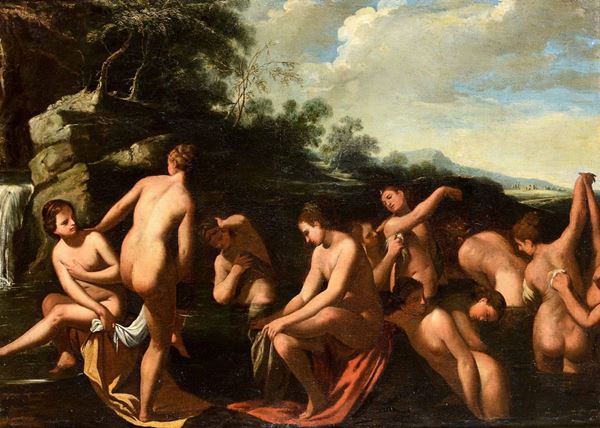 Scuola ferrarese del XVII secolo Figure femminili al bagno