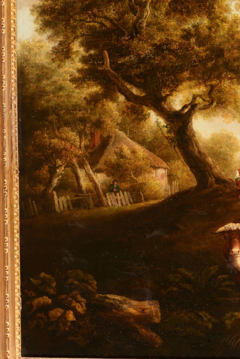 Paulus Potter (1625-1654)paesaggio con Figure e Bestiame