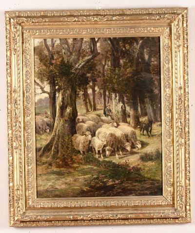 Raymond Desvarreux (1876 - 1961)paesaggio con Pecore