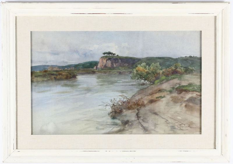 Onorato Carlandi (1848-1939), attr. Il Tevere a Grottarossa  - Auction Paintings - Cambi Casa d'Aste