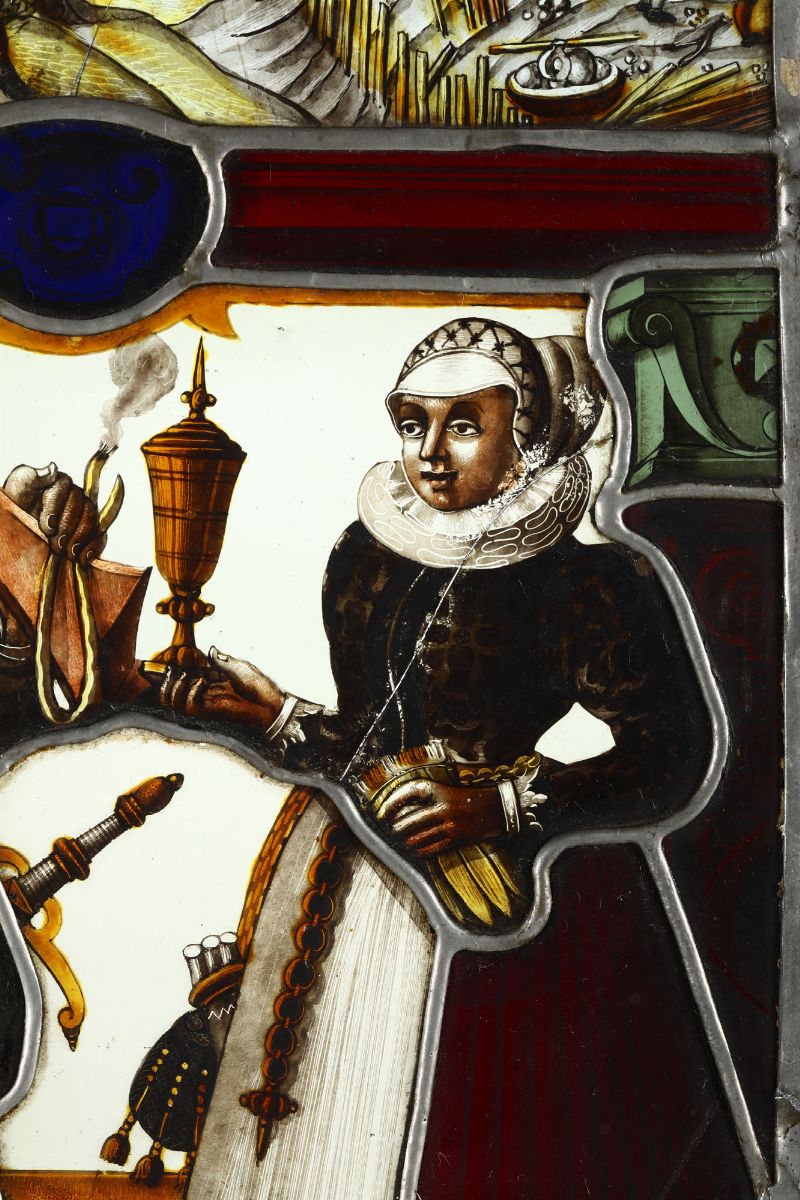 Vetrata Araldica Germania o Austria Probabile XVII Secolo