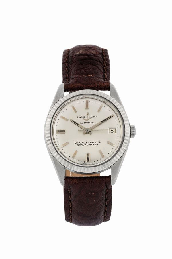 Ulysse Nardin, Automatic, Officially Certified Chronometer. Orologio da polso, automatico, impermeabile, in acciaio, con datario. realizzato nel 1960 circa
