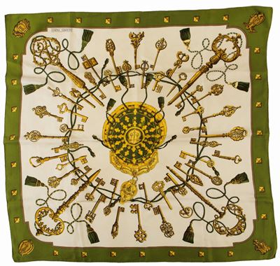 Hermes Foulard Carré Les Clefs Disegnato da Cathy Latham - 1965