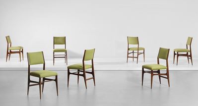 Gio Ponti (1891-1979)set di Sette Sedie, 1951 Circa