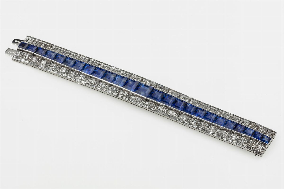 Bracciale con Zaffiri Sri Lanka e Diamanti