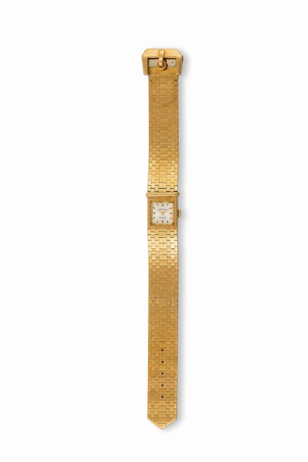 ROLEX,  Precision , BELT, Ref. 8209. Orologio da polso, da donna in oro, con bracciale a forma di cintura in oro. Realizzato nel 1950 circa. Accompagnato dalla scatola originale
