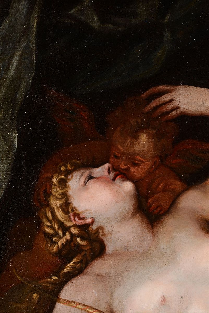 Luca Giordano (napoli 1634-1705), Cerchia Divenere con Amorini e Satiro