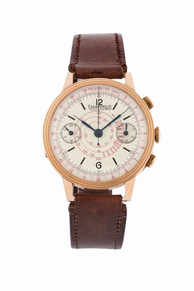 Eberhard, Pre Extra Fort, Cassa No. 1008227. Raro, Orologio Cronografo, in Oro Rosa, di Grandi Di...