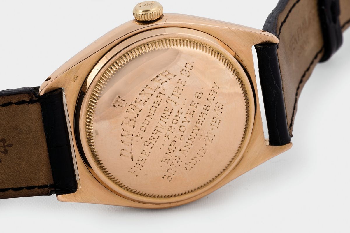 Rolex, Oyster Perpetual, Officially Certified Chronometer, Ref. 5030, Oro Rosa, Cassa No. 628420....