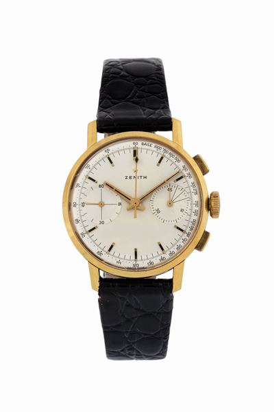 Zenith, Case No. 383d739. Orologio da Polso, Cronografo in Oro Giallo 18k. Realizzato nel 1960 Ci...