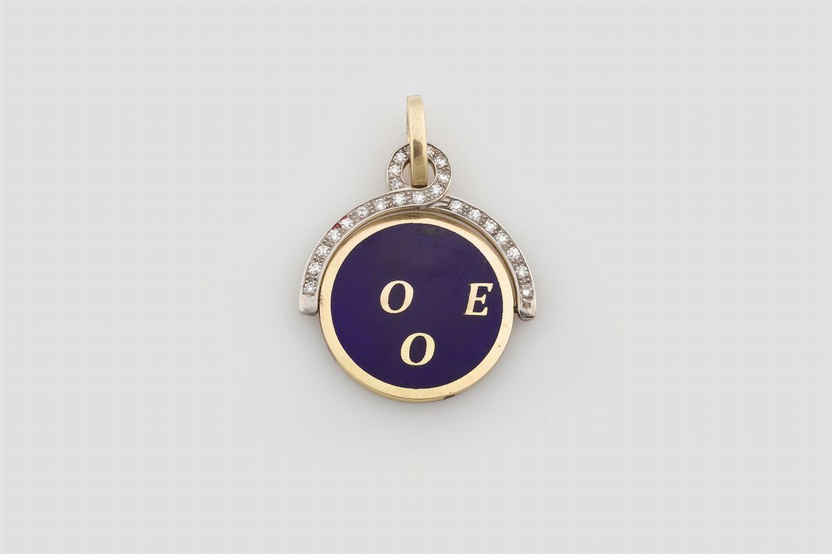Cartier. Pendente i Love You con Diamanti e Smalto Blu