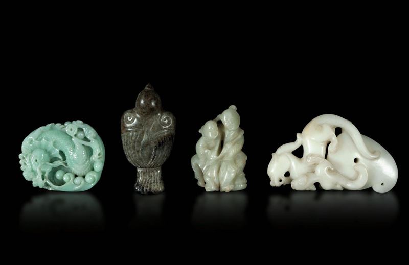 Four jade and jadeites, China, 18-1900s  - Auction Fine Chinese Works of Art - Cambi Casa d'Aste