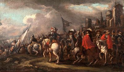 Pandolfo Reschi (1643-1699)cavalieri in Parata