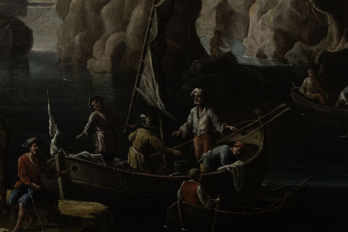 Francesco Antoniani (?-1775)paesaggi Costieri con Imbarcazioni