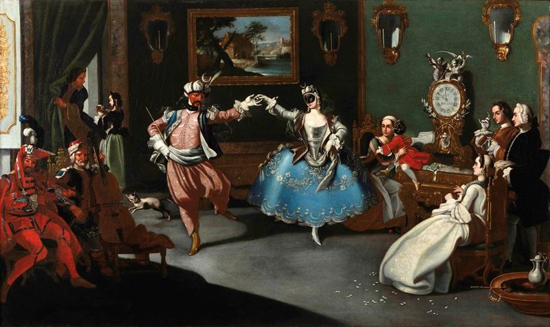 Filippo Falciatore XVIII secolo Ballo in maschera  - Auction Old Master Paintings - Cambi Casa d'Aste