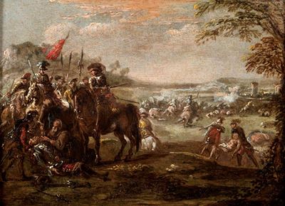 Francesco Graziani Detto Ciccio Napoletano (napoli 1680- 1730)battaglia