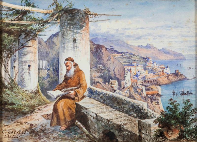 Consalvo Carelli (1818-1900) Amalfi  - Asta Dipinti del XIX e XX secolo - Cambi Casa d'Aste