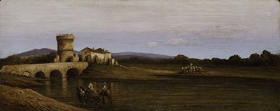 Consalvo Carelli (1818-1900)ponte Lucano sul Fiume Aniene