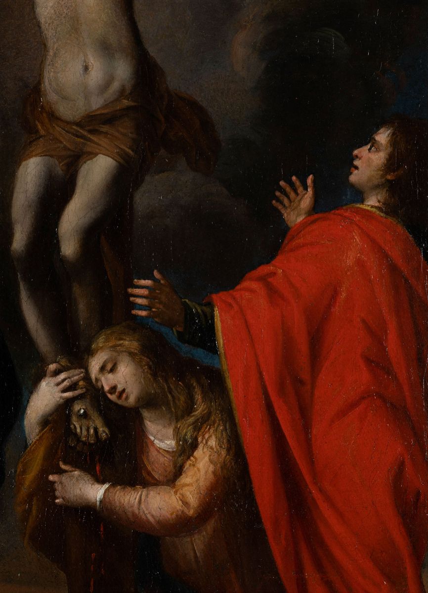 Scuola Romana della Fine del XVI Secolo, da Scipione Pulzonecrocifissione e Santi