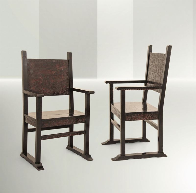 V. Zecchin, two armchairs, Italy, 1923  - Auction Fine Design - Cambi Casa d'Aste