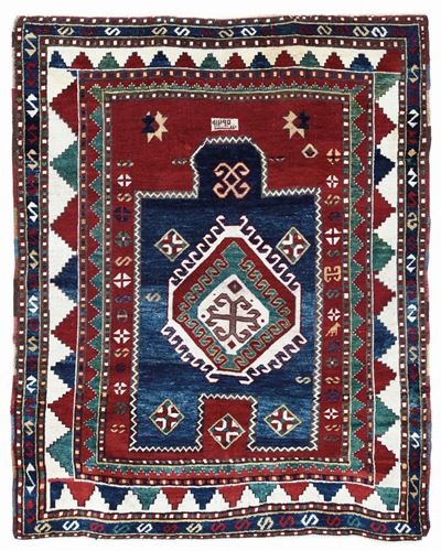 Tappeto Kazak Fachralo, Caucaso Sud Occidentale Seconda Metà XIX Secolo