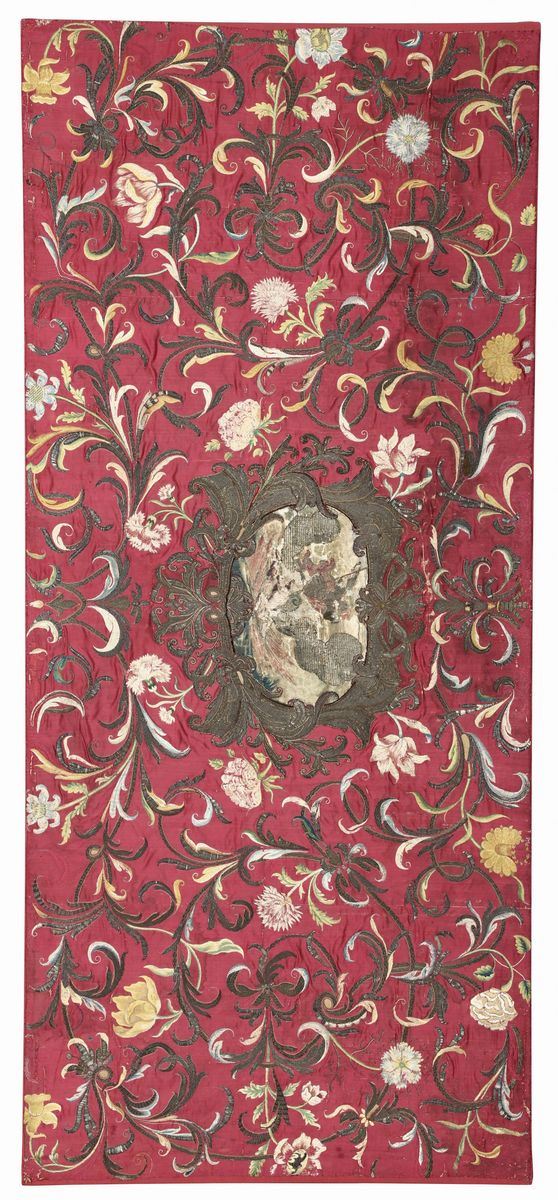 Paliotto Genova Italy, XVII century, cm 200x90  - Auction Carpets Collection - Cambi Casa d'Aste