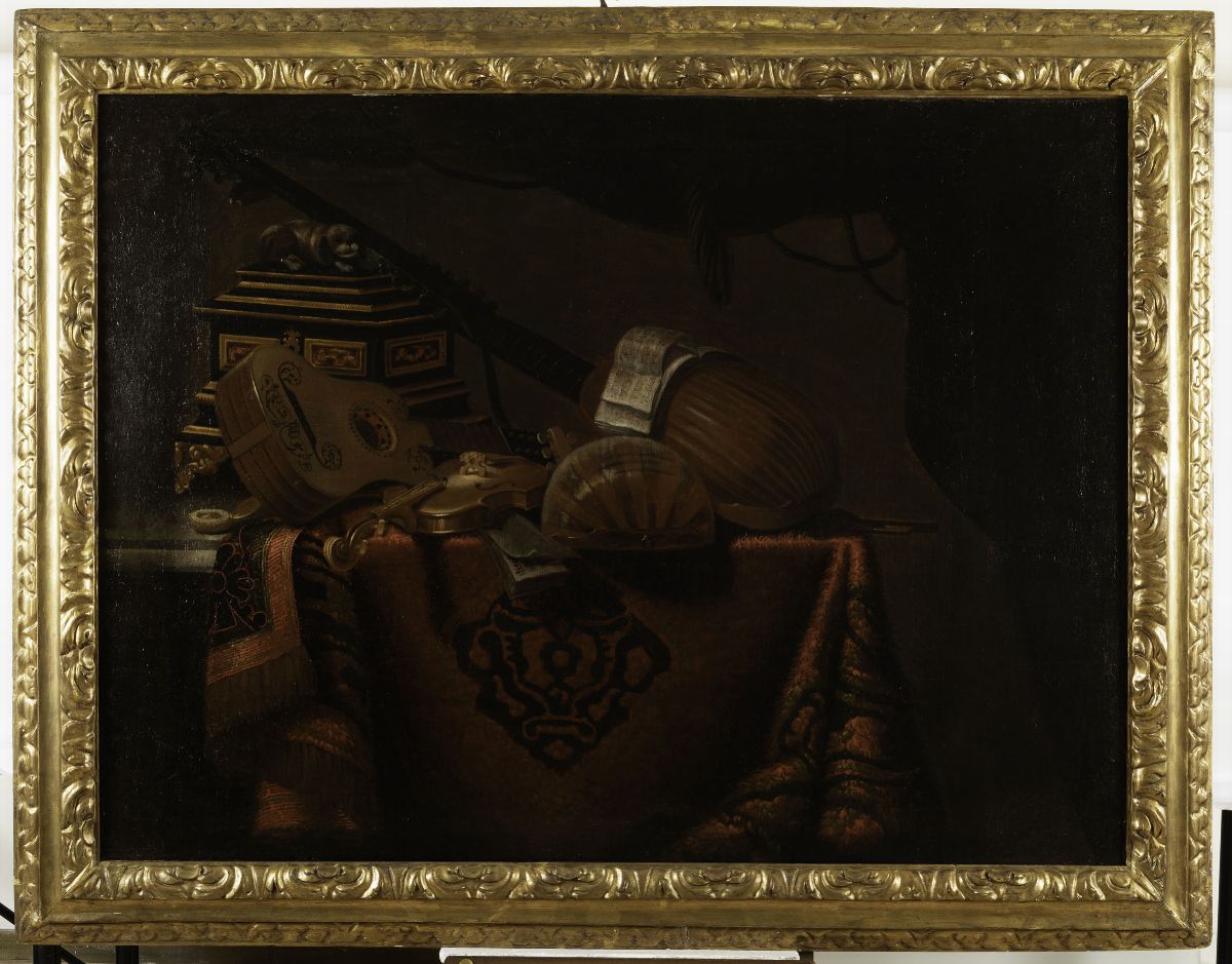 Bartolomeo Bettera (bergamo 1639 - Milano 1668), Attribuito Anatura Morta con Strumenti Musicali ...