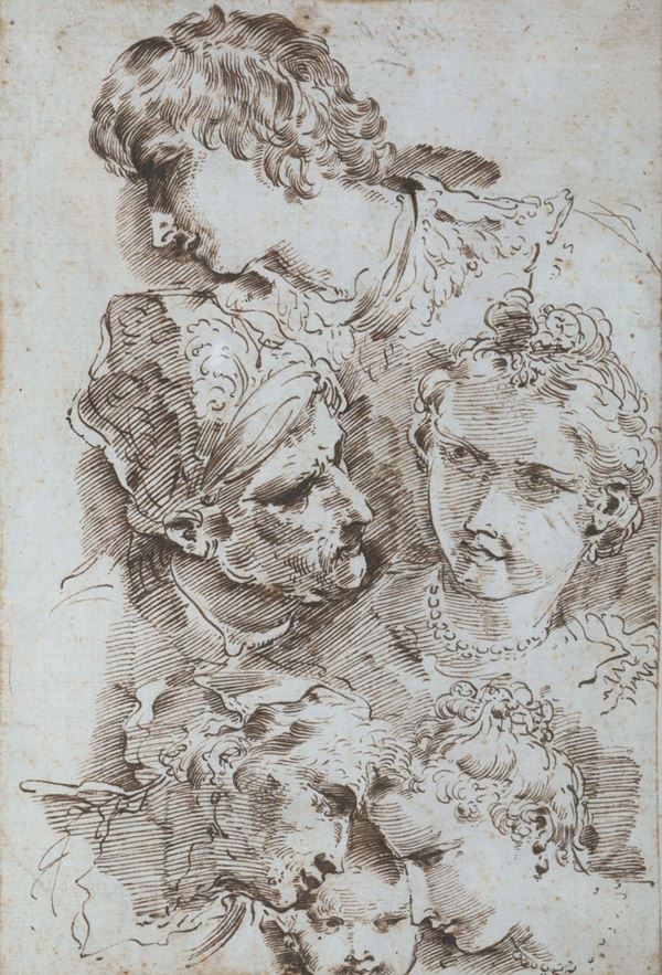 Donato Creti (Cremona 1671 - Bologna 1749) Studio per teste femminili e maschili