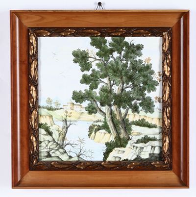 Targa in Maiolica in Stile Castelli