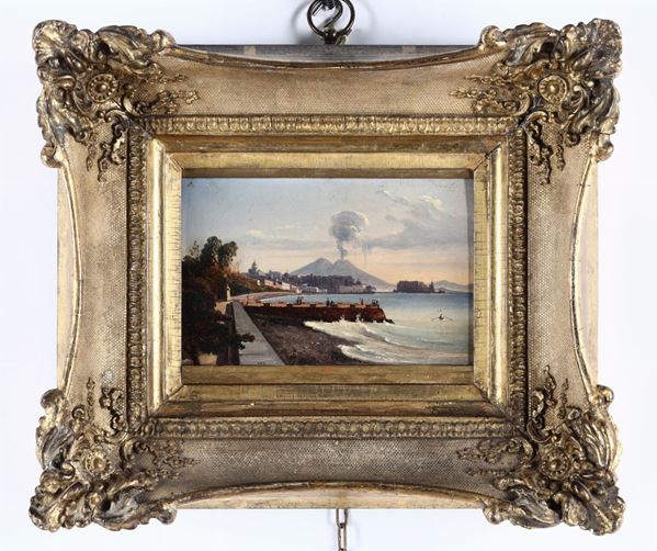 pittore del XX secolo Veduta della costiera amalfitana